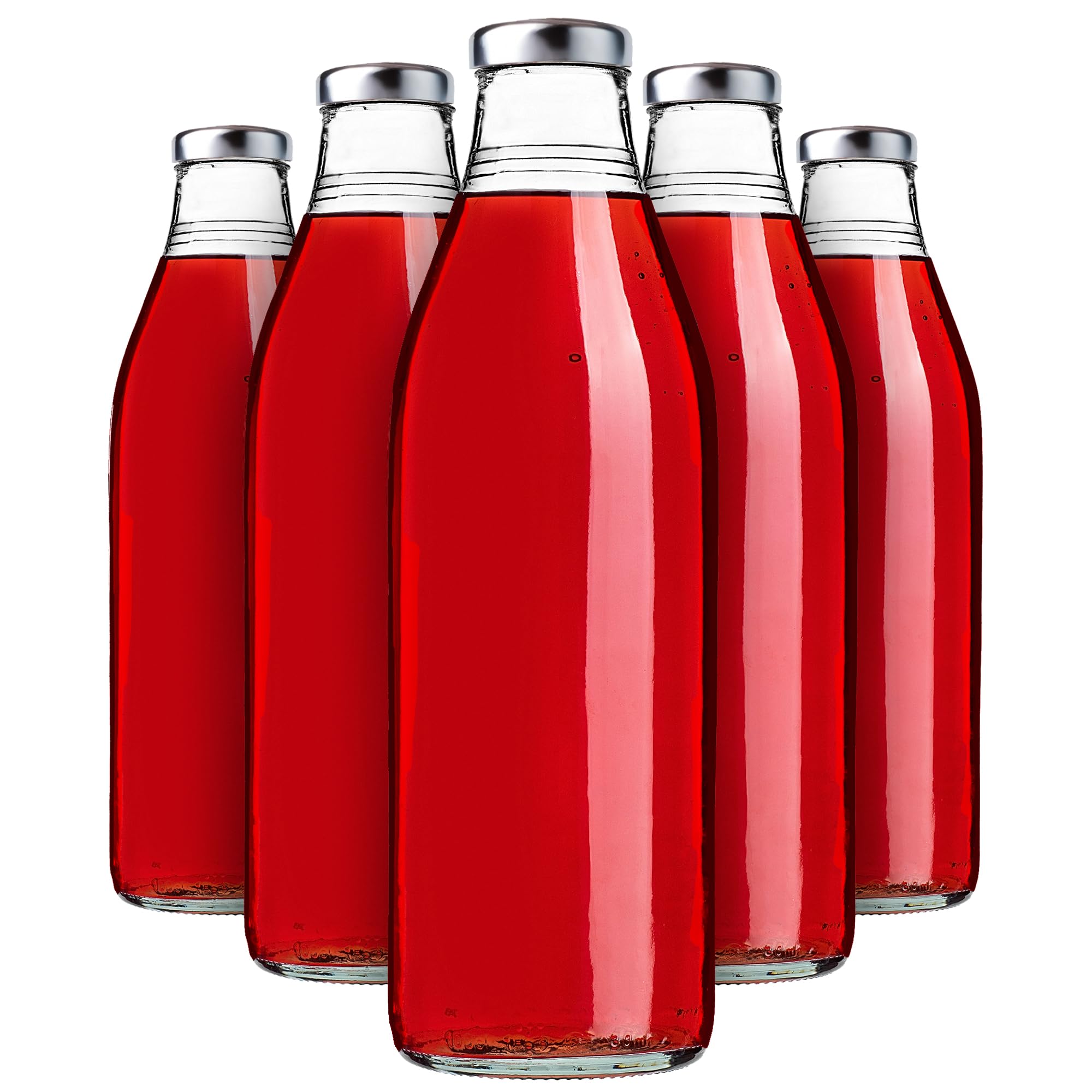 KADAX Saftflaschen 1L, … Stück, Glasflaschen mit Schraubverschluss fi43mm, leere Flaschen zum Einkochen, Einmachflaschen zum Befüllen von Saft & Sirup