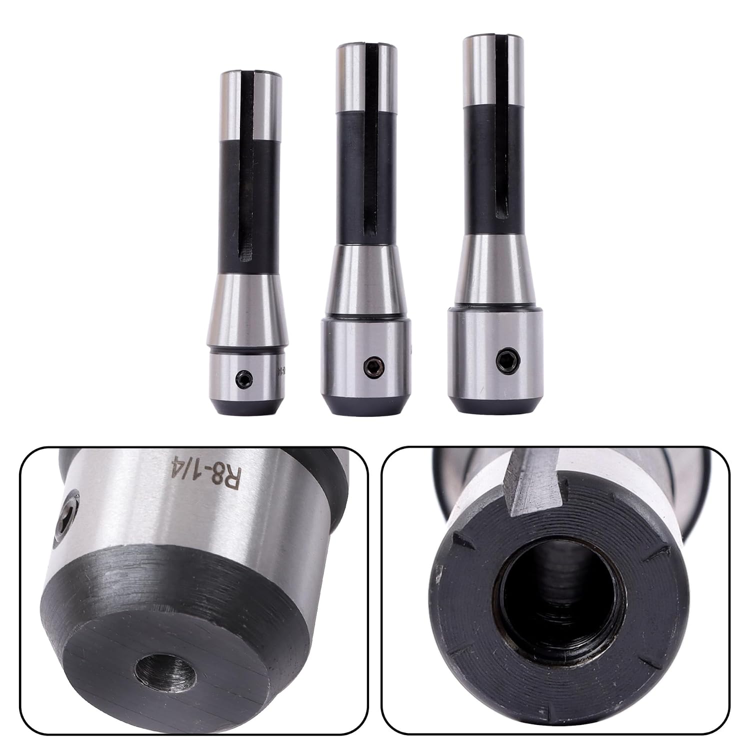 R8 End Mill Tool Holder Set 5 Pack (1/4' 3/8' 1/2' 3/4' 1') for Milling Machine
