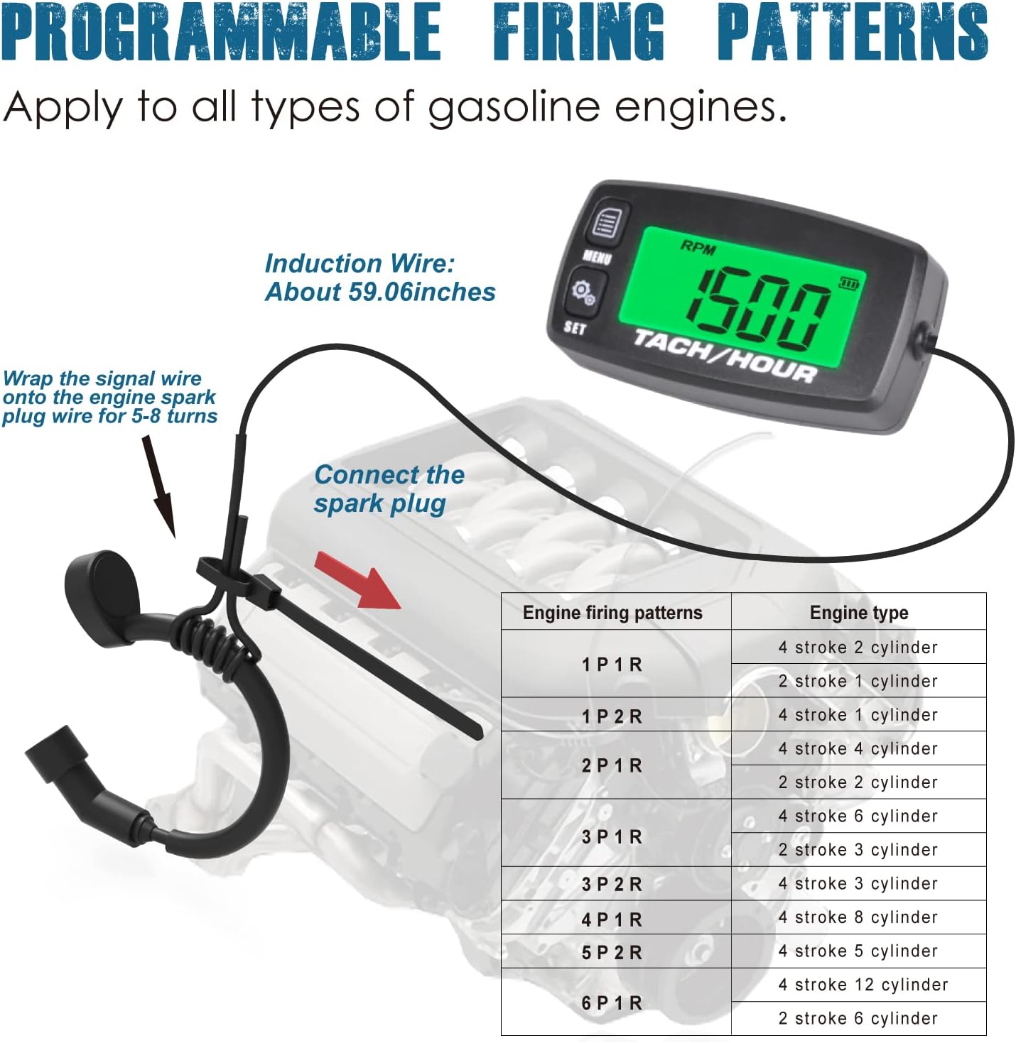 2 Pieces Runleader Digital Maintenance Tach/Hour Meter,Battery Replacement for Small Gas Engine,Used on Riding Lawn Tractor Generator Compressor Chainsaws Outboard Motor Pressure Washers (2)