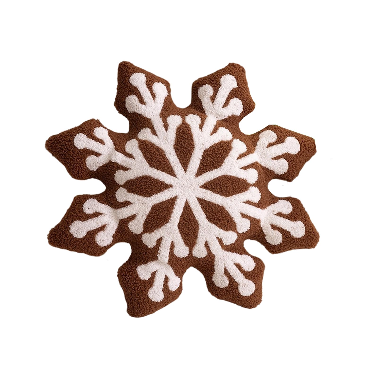 Jazuaiao Snowflake Throw Pillow Fuzzy Bed Cushion Festive Home Decoration for Sofa Decor Holiday Decorative Cushion