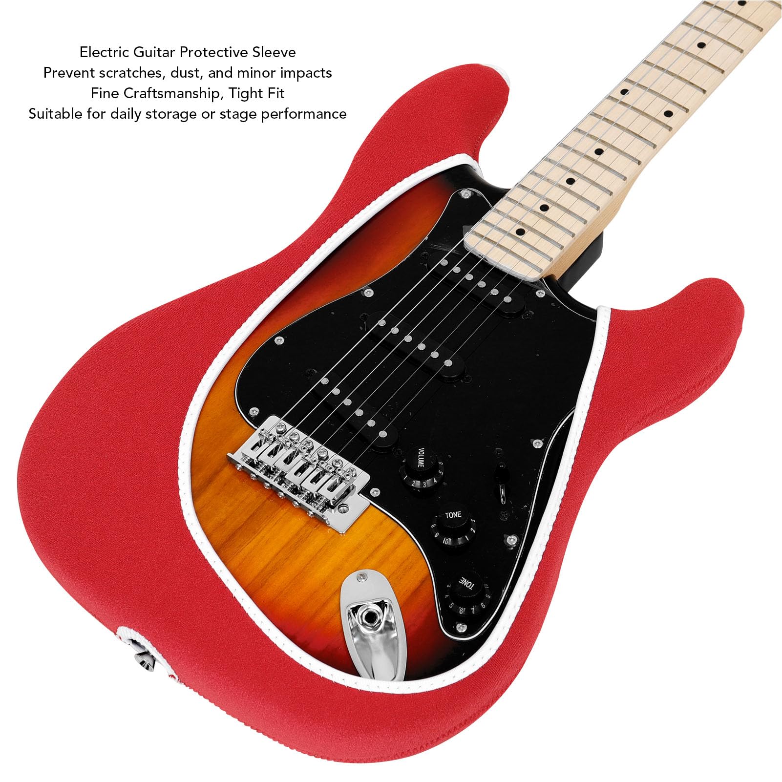 Pokrowiec ochronny na gitarę elektryczną Wysokiej jakości neoprenowy poliester Pokrowiec na korpus gitary Do gitar elektrycznych serii ST 39 cali Odporny na kurz Odporny na (Czerwony)