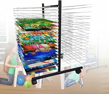 Art Drying Rack - Steel Drying Painting Racks, 8K Oil Painting Board Clothes Rack - Art Shelf Storage Rack with Wheels, Ideal for Educational School and Art Club Shelves/