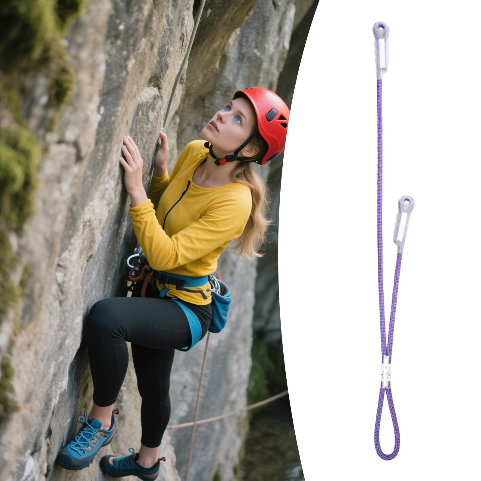 Prusik Rope - Cuerda de seguridad para escalada - Equipo de rescate de alta resistencia en forma de Y para ascensos, seguridad en el parque infantil