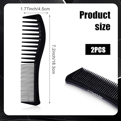 Miniatura 2 de 2 peines para el cabello, peine de plástico para peinado, peine de doble cabeza, peine grande de dientes anchos y finos para mujeres y hombres,