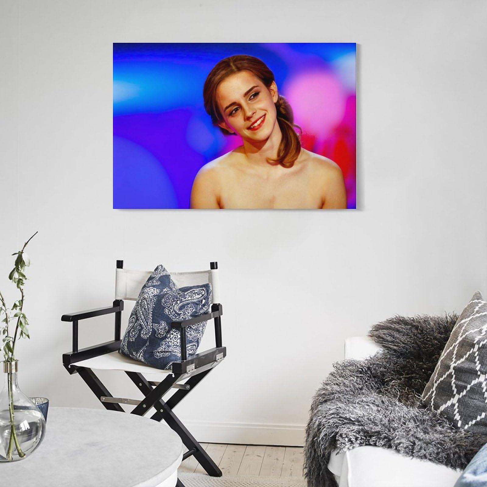 エマ・ワトソン ポップアート風 ポートレート 絵画 カラフル インテリア Amazon.co.jp: エマ・ワトソン トップレス画像ポスター 1 キャンバス