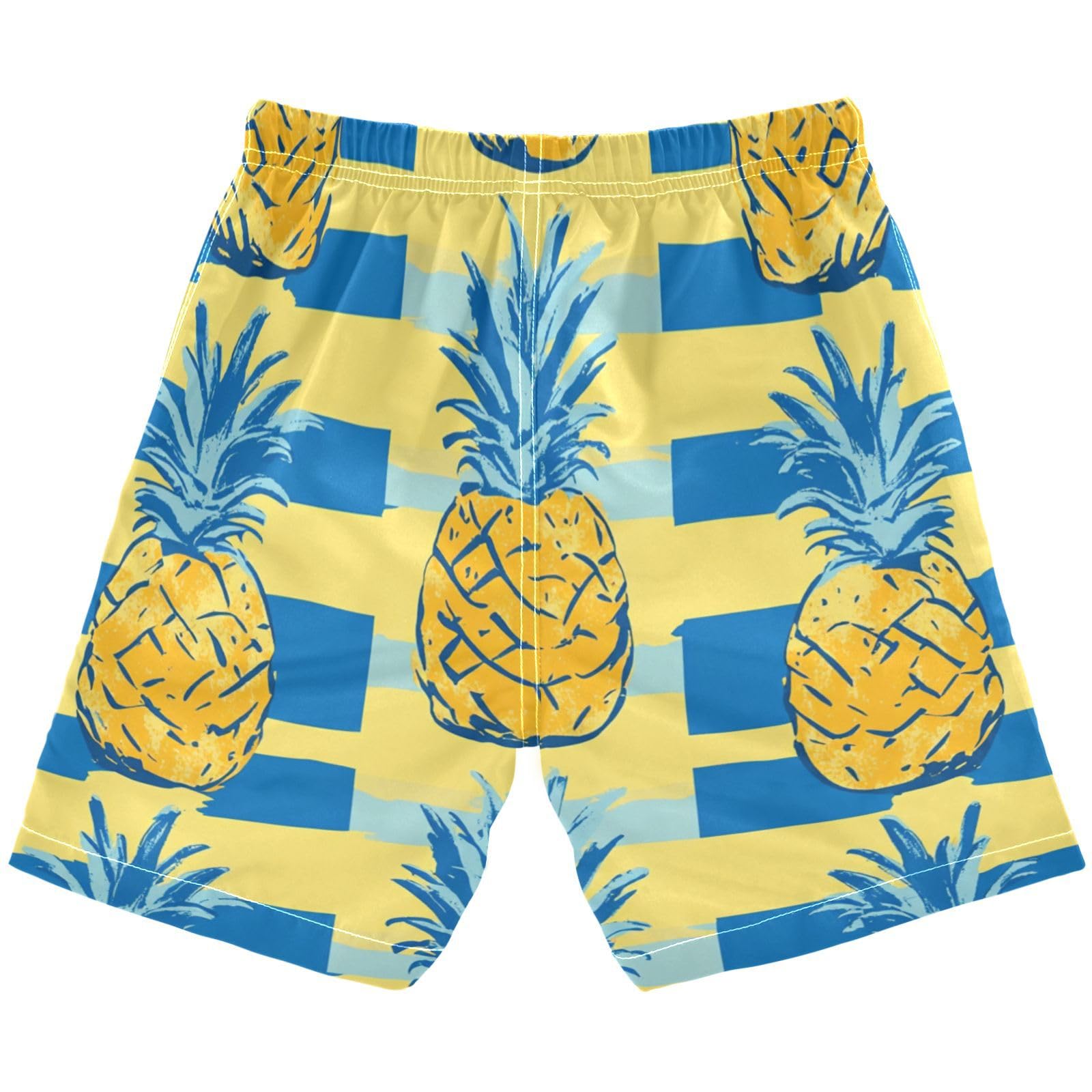 Jucciaco Boys Beach Board Shorts Pineapple Draw Fruit Swim Trunk Teen Swimwear
