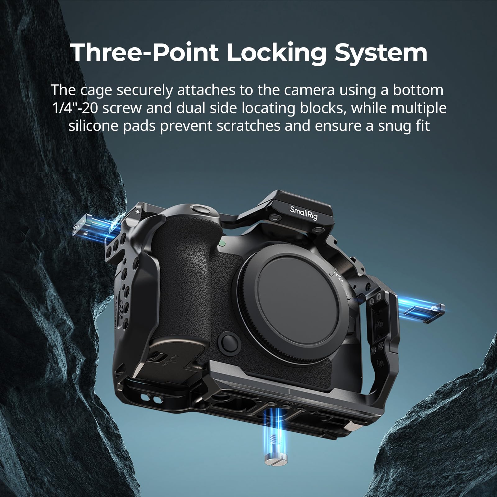 SMALLRIG Kit Cage R6 Mark III pour Canon R6 Mark II avec Poignée Supérieure et Serre-câble, Rails NATO HawkLock, Plaque de Dégagement Rapide Arca, Compatible avec DJI RS 3 / RS 3 Pro/RS 4 / RS 4 Pro