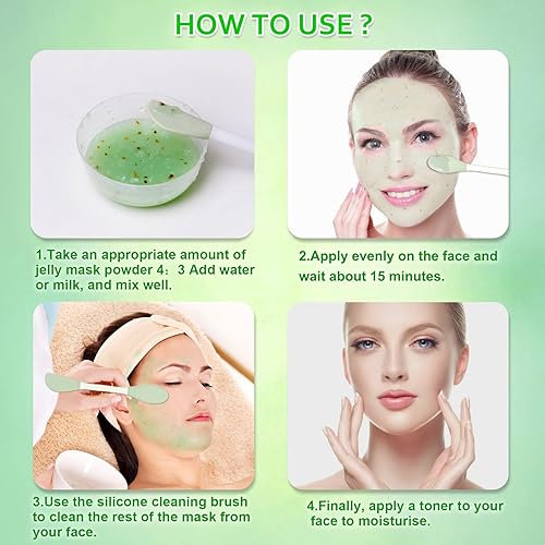 Miniatura 7 de Máscara de gelatina en polvo para tratamientos faciales, máscaras de gelatina de control de aceite de árbol de té, máscaras de gelatina para