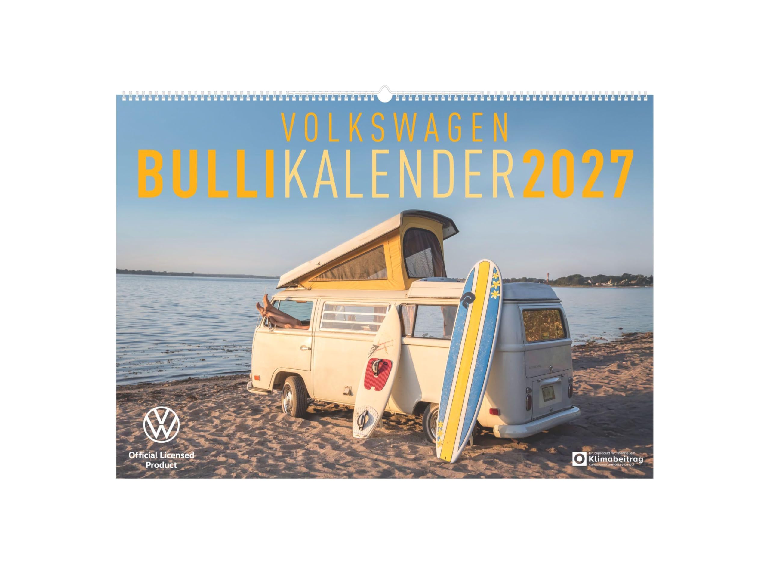 VW Bullikalender 2027: Wandkalender 70x50 cm original VW Bulli Fotografien und deutschem Kalendarium