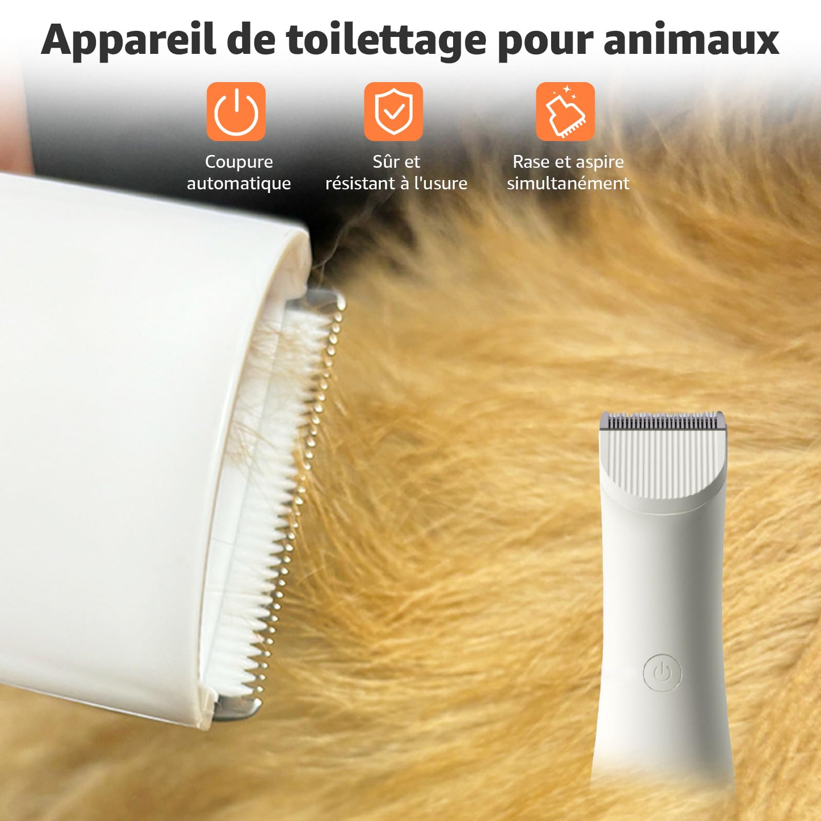 XKISS 2800W Tondeuse pour chiens avec aspirateur de poils d'animaux,6 en 1 Kit professionnel de toilettage pour animaux ，tondeuse pour poils de chien et aspirateur pour poils d'animaux