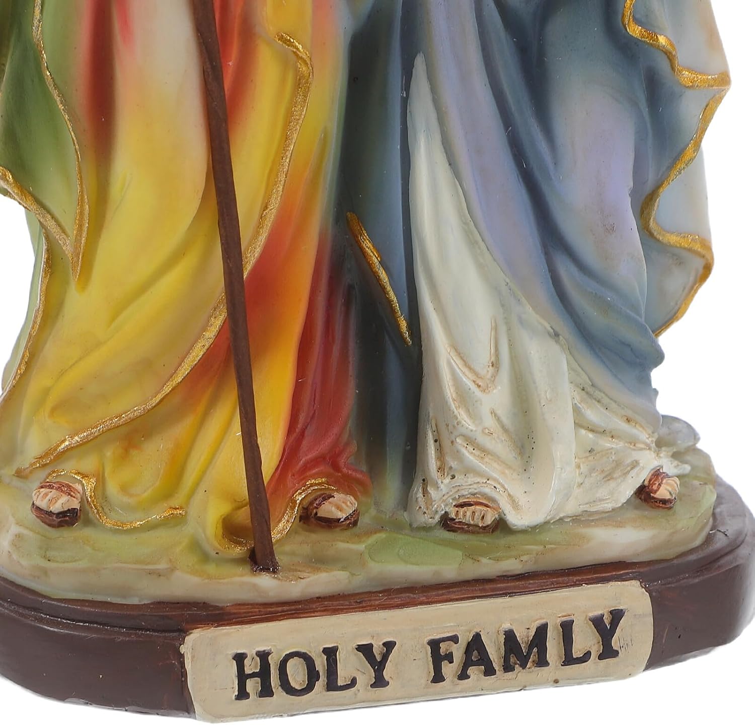 Holy Family Statue Resin Jesus Figurine Desktop Ornament Catholic Nativity Scene Religious Decor for Christmas Tabletop Display