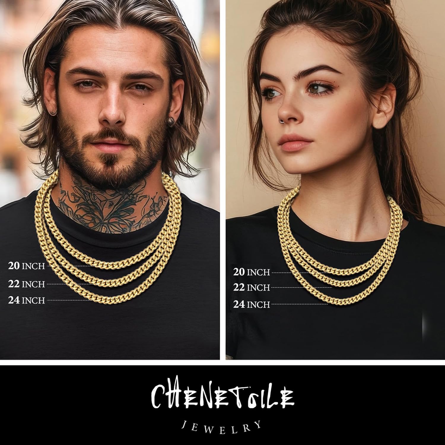 8mm Gold Cuban Link Chain for Men, 316L Stainless Steel Necklace 18K Gold Plated, Sturdy Box Clasp, Non-Tarnish & Water-Resistant, Jewelry Gift for Men, 20/22/24 Inches - Image 6