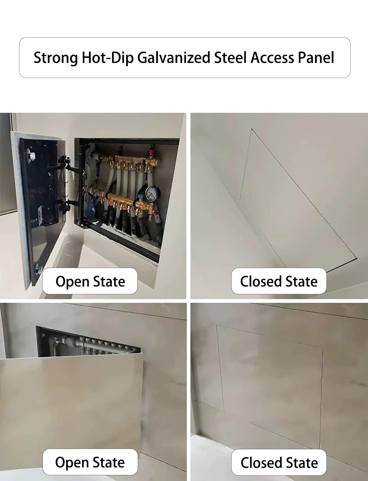 Panel de puerta de acceso invisible para azulejos, chapa de piedra y paneles de yeso, cubierta de metal resistente para fontanería, rociadores de incendios, HVAC, diseño de 3,5 cm de grosor