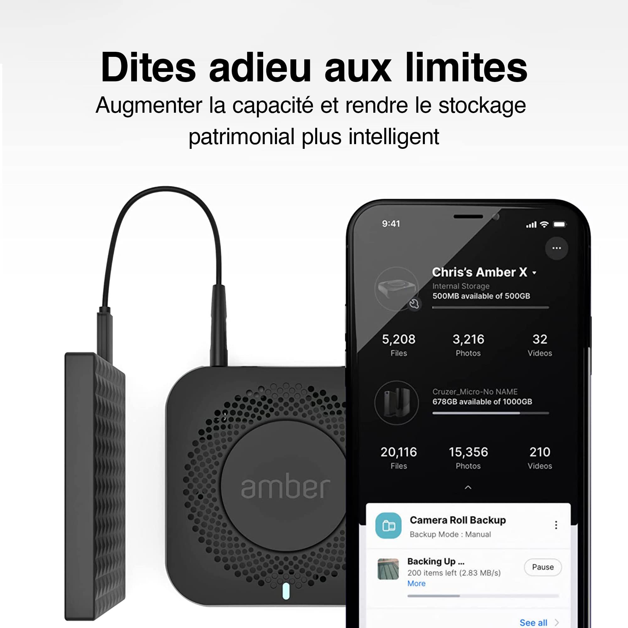 Dispositif de Stockage Cloud Personnel pour fichiers multimédias de données, SSD Haute Vitesse intégré de 512 Go avec Stockage USB, Compatible Plex et Home Assistant/iOS/Android/Windows/Mac
