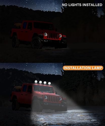 Miniatura 3 de 2 piezas de luces LED redondas de 4.5 pulgadas para todo terreno, barra de luz redonda LED de 42W, luz de punto, luz antiniebla, luz de trabajo para