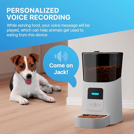 Automatic Cat Feeders with App. 6L Capacity Automatic Cat Food Dispenser with Programmable Timer, Voice Recorder. Wifi Cat Feeder Automatic. Automatic Pet Feeder for Dry Food