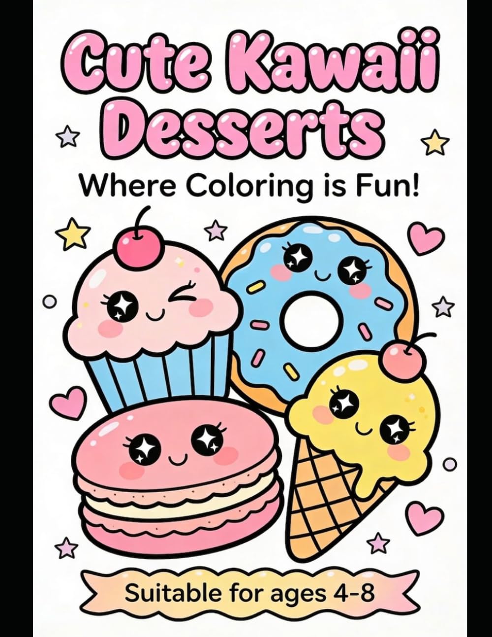 Cute Kawaii Desserts: Where Coloring is Fun!