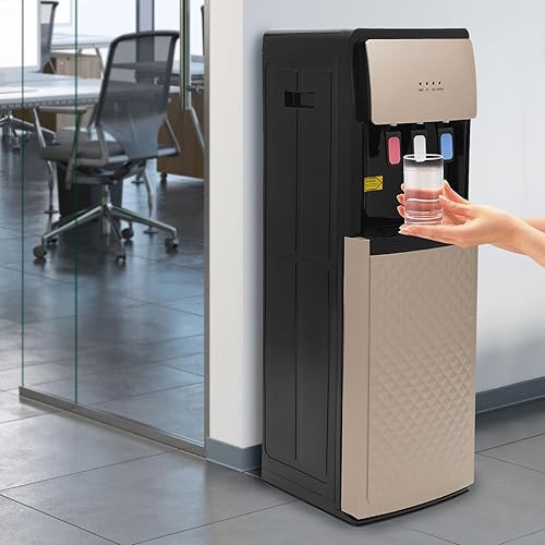 Miniatura 4 de Dispensador de enfriador de agua 3 en 1, dispensador de agua de pie de carga inferior para botellas de 5 galones, dispensador de agua fría y champán