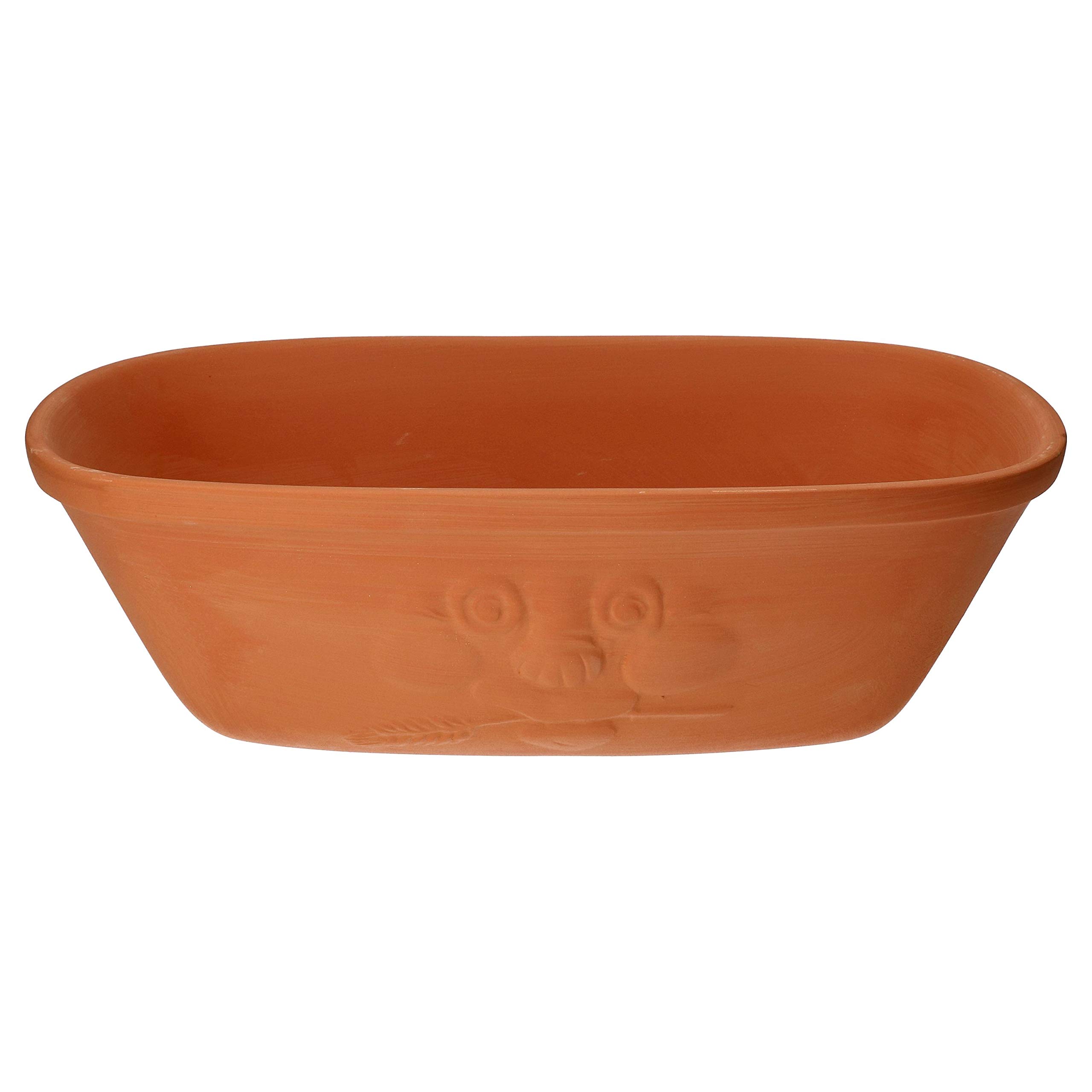 MamboCat Terrakotta-Topf Berti zur Brot-Aufbewahrung I 100% Natur Ton-Behälter mit Deckel hält Toast & Brötchen länger frisch I Ton Brotbox großer Keramik-Brotkasten unglasiert 16,5X 24,3X 36cm