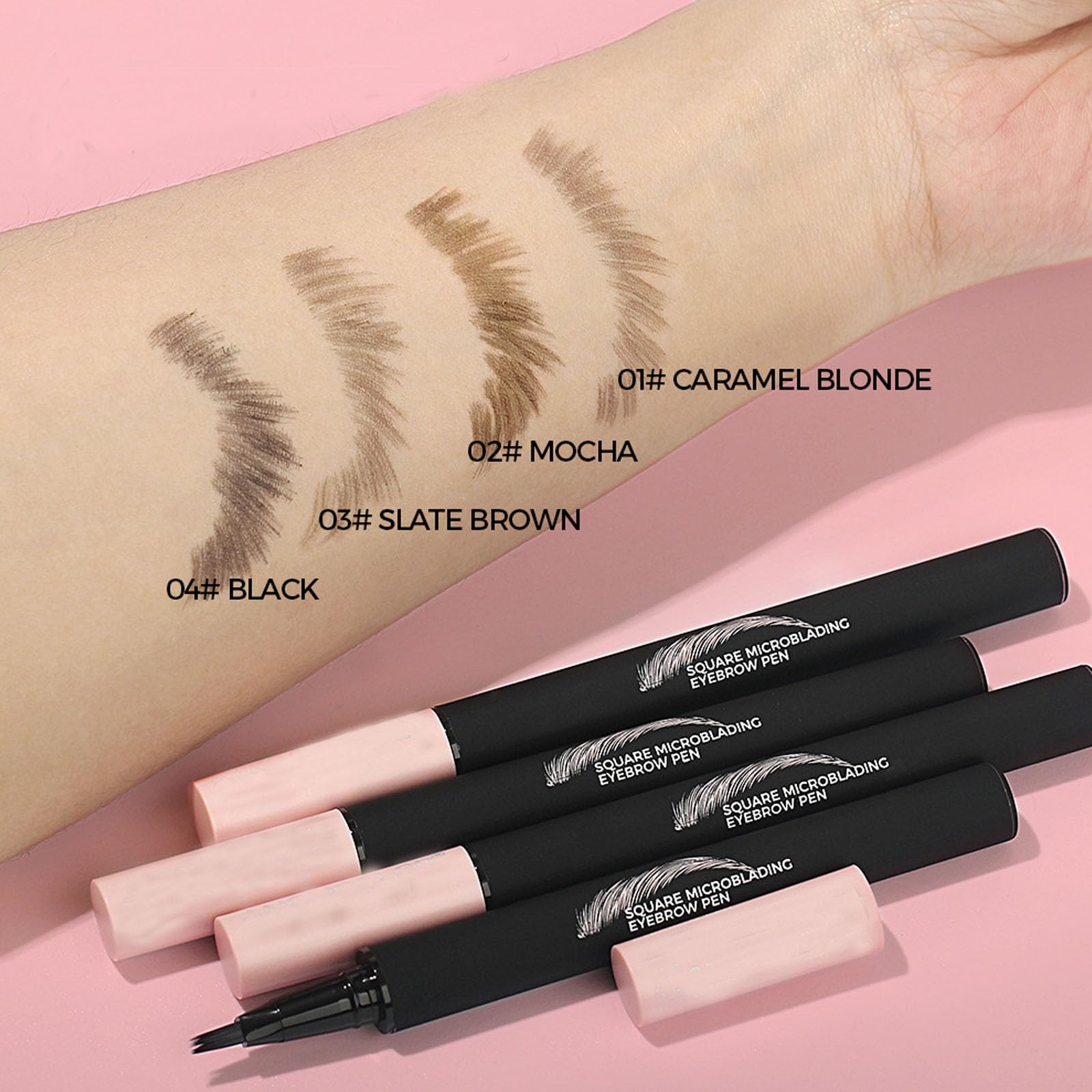 Square Eyebrow Pen, Ultra-Fine Bristle Tip for Natural Hair-Like Strokes, Waterproof Smudge-Proof Brow Tint Gel - Image 4