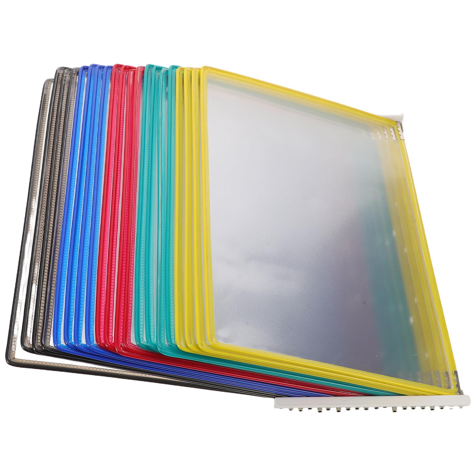 Wandmontierter Katalog Präsentationsständer mit 20 A4 Seiten, Eisen und PVC, platzsparend für Büro, Bildungsumgebungen und öffentliche Orte Zufällige Farbe