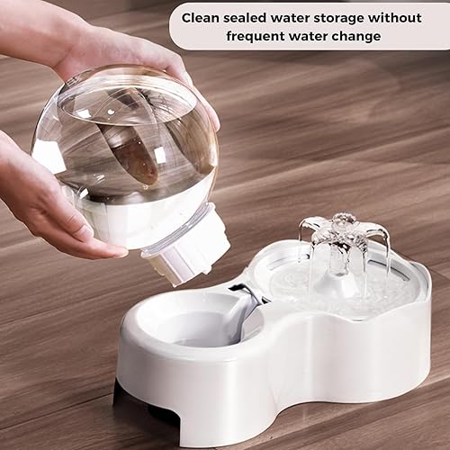 Miniatura 4 de Dispensador de agua y alimentos para gatos, alimentador automático 2 en 1, fuente de agua, juego de cuencos de comida de 78 oz2.3 L, dispensador