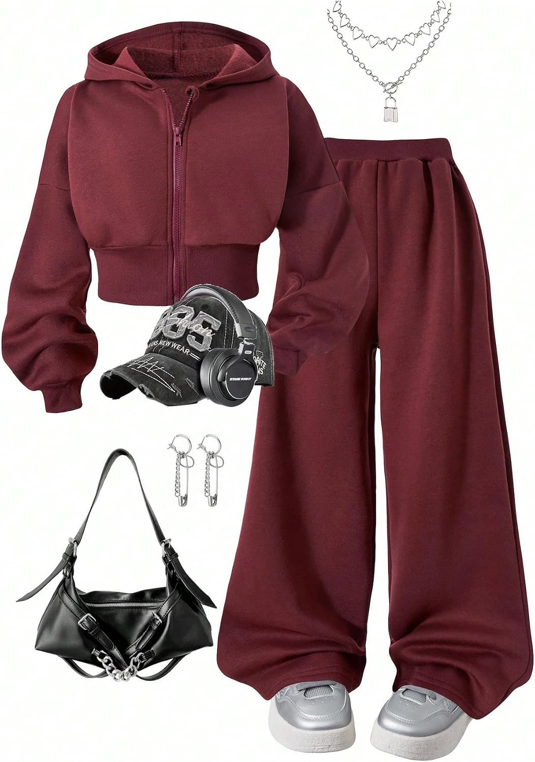 SOLY HUX Girl's Hoodie Set Matching Sweatsuits Zip Up Sweatshirt and Sweatpants Clothes 2 Piece Outfits