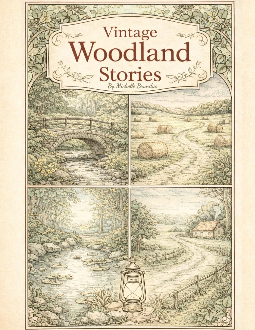 Vintage Woodland Stories: A Relaxing Coloring Book of Countryside Paths, Rustic Homes, and Quiet Natural Scenes