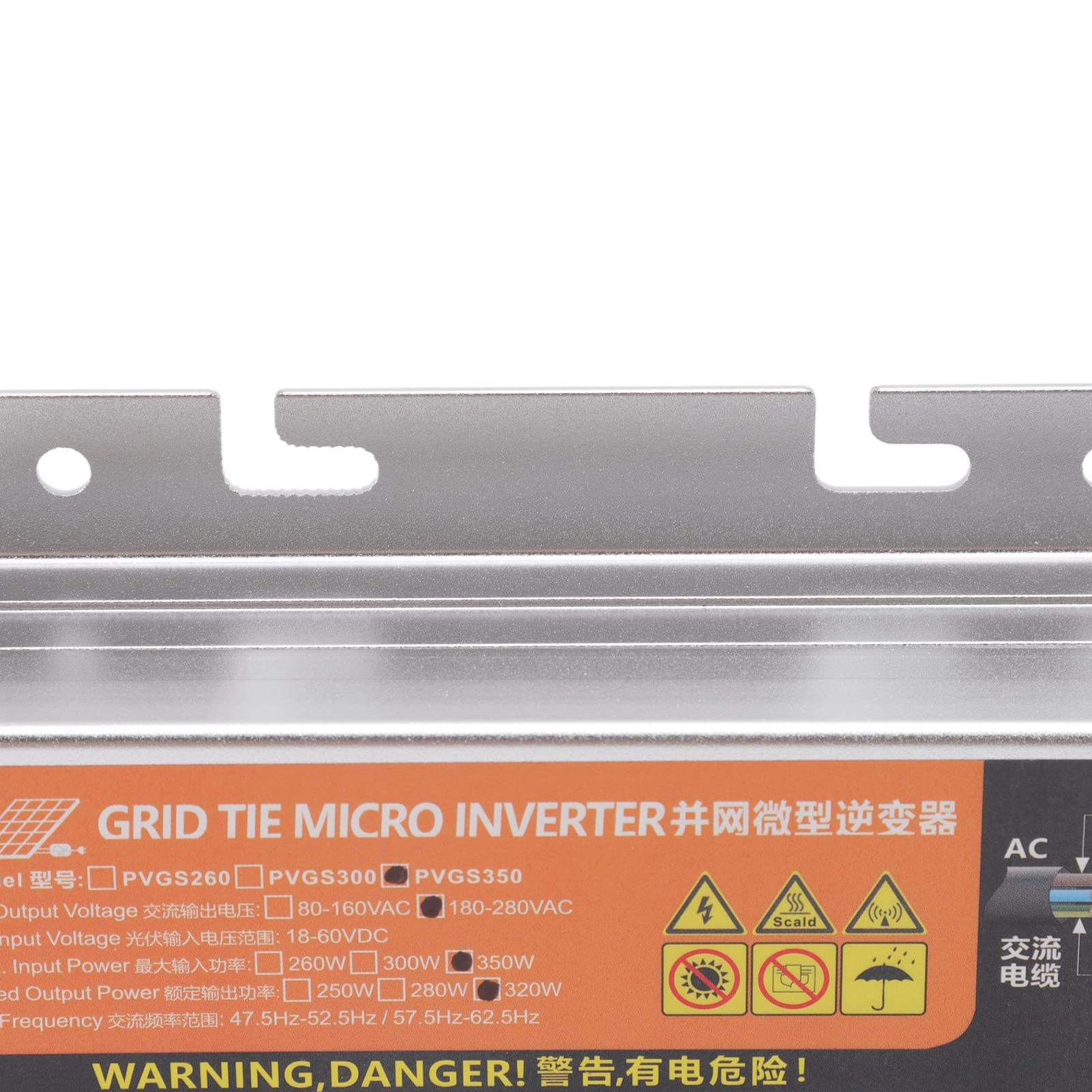 Generic Mikroinwerter Solarny o Wysokim Współczynniku Konwersji Wodoodporny Inwerter Sieciowy do Systemów Wytwarzania AC220V (PVGS-350W(18-60V)-AC220V)
