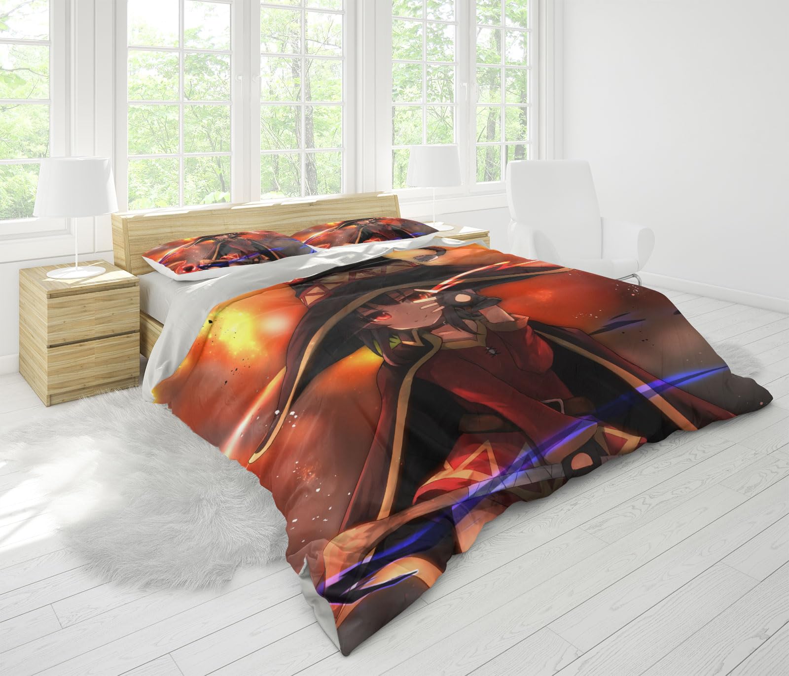 Itachi Anime-Bettwäsche 135x200 Cm – Mit Sharingan-Muster, 3-teilig