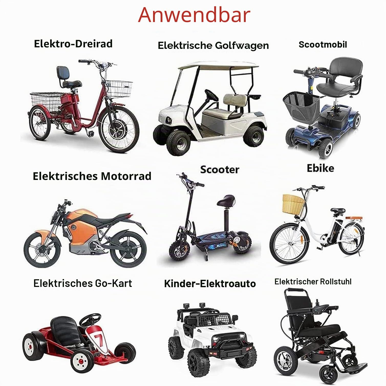 E-Bike Akku 36V 100Ah Elektrofahrra Lithium Batterie 36V 100AH wasserdichter PVC-Akku mit 42V Ladegerät eingebauter BMS für 36V 1000W~200W Motoren XT60/T