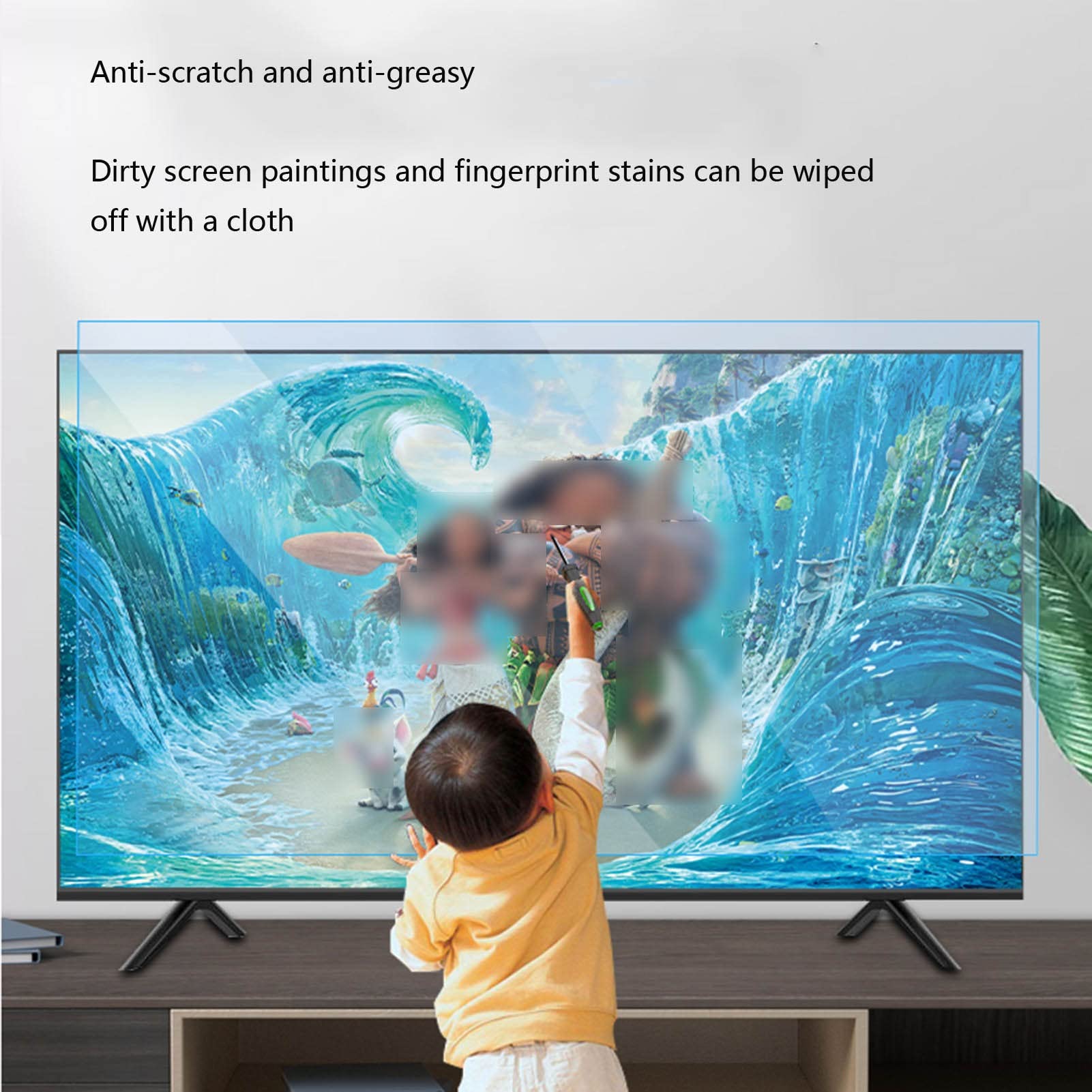 Protector de pantalla de TV antiluz azul, reduce la fatiga ocular, multifuncional, fácil de aplicar y quitar, amplia gama de usos (Hd Version 70inch/1538x869mm)