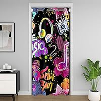 Vista 36 de jejeloiu Bonita cortina de puerta de ciervo para puerta, privacidad, 34 x 80 pulgadas, para niñas, niños, sala de caza, estampado de pata de oso