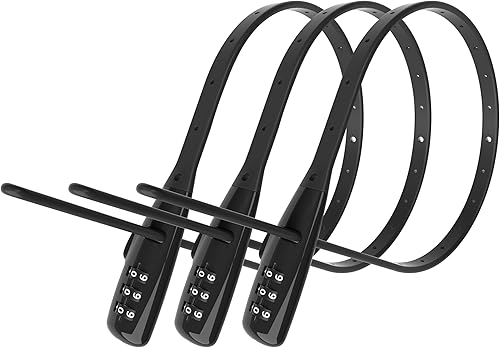 Miniatura 10 de WARLION Cerradura de Brida con Cable - Cerradura de Cable Ajustable de 3 Dígitos, para Portabicicletas, Casco de Motocicleta, Patineta, Esquís,
