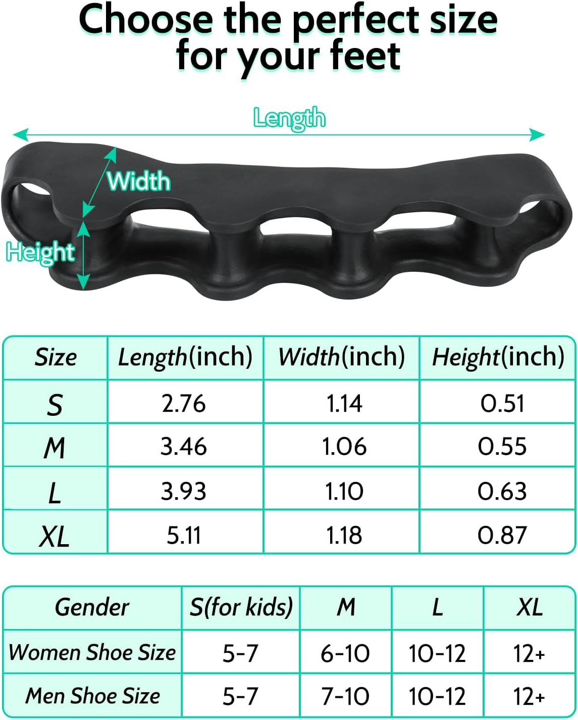 Condition photo showing Good Condition for 4pcs silicone toe separators to correct toes alignment for women and men, toe spacers straightener for bunion relief, hammertoes and overlapping toes (large)