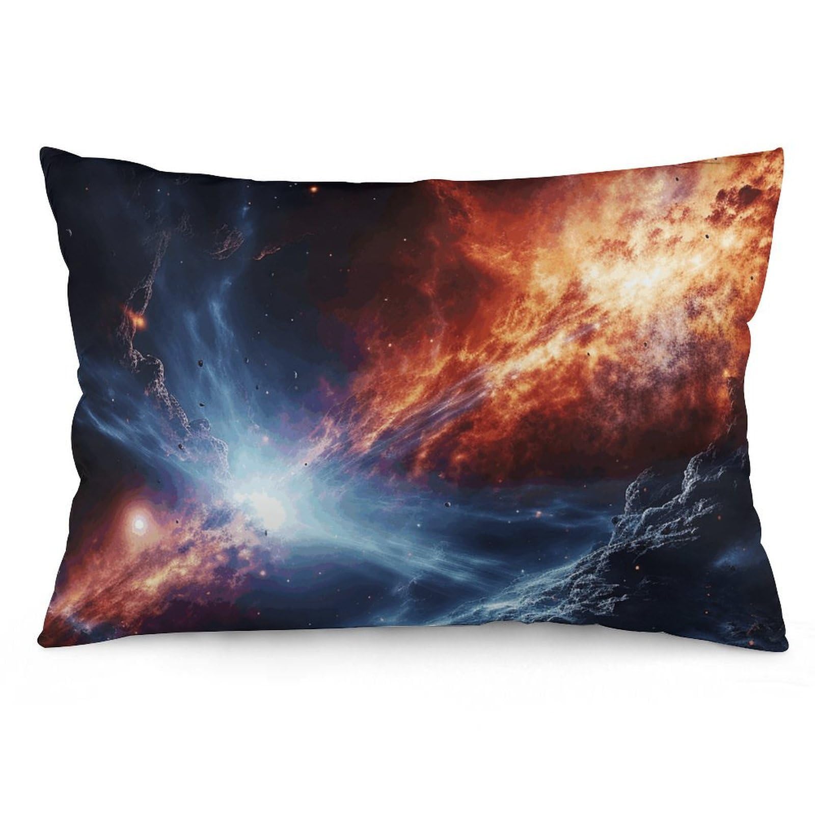 Velvet Pillowcases Standard Size 12 "x20, Ultra Soft Breathable Pillow Cases for Bed, Luxury Cozy Fuzzy Pillow Shams, Lumbar Pillow Cover, Outer Space Stars Cushion Case Home Decor