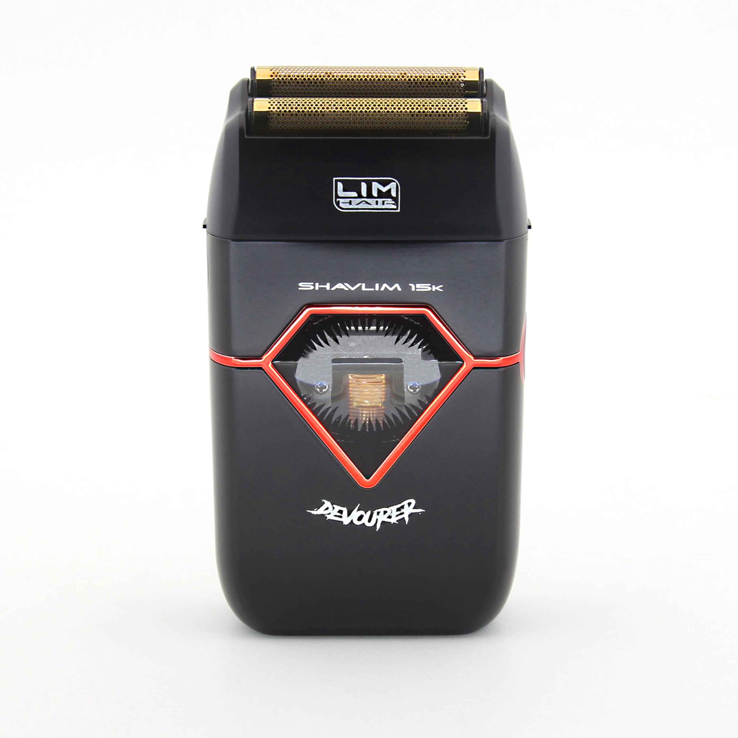 Afeitadora profesional LIM HAIR SHAVLIM 15k DEVOURER para profesionales cualificados. Motor VECTOR 15.000 rpm, Doble cuchilla Titanio hipoalergénico, ZERO Effect, Batería Litio, Sistema control par