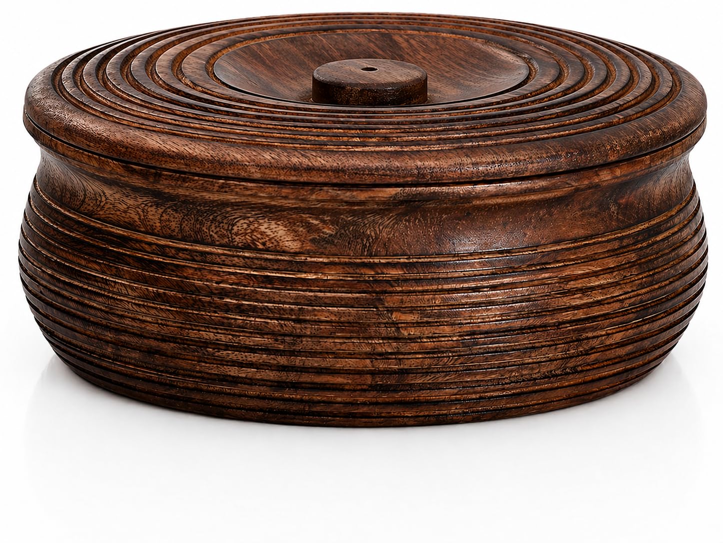 Handgefertigter mexikanischer Tortilla-Stövchenkorb aus Holz indischer Chapati-Roti-Brothalter Box Pfannkuchen-Keeper-Serviergeschir Hot Pot Auflaufform Deckel Home Küche Essdekor, Antik Braun 23 x 9