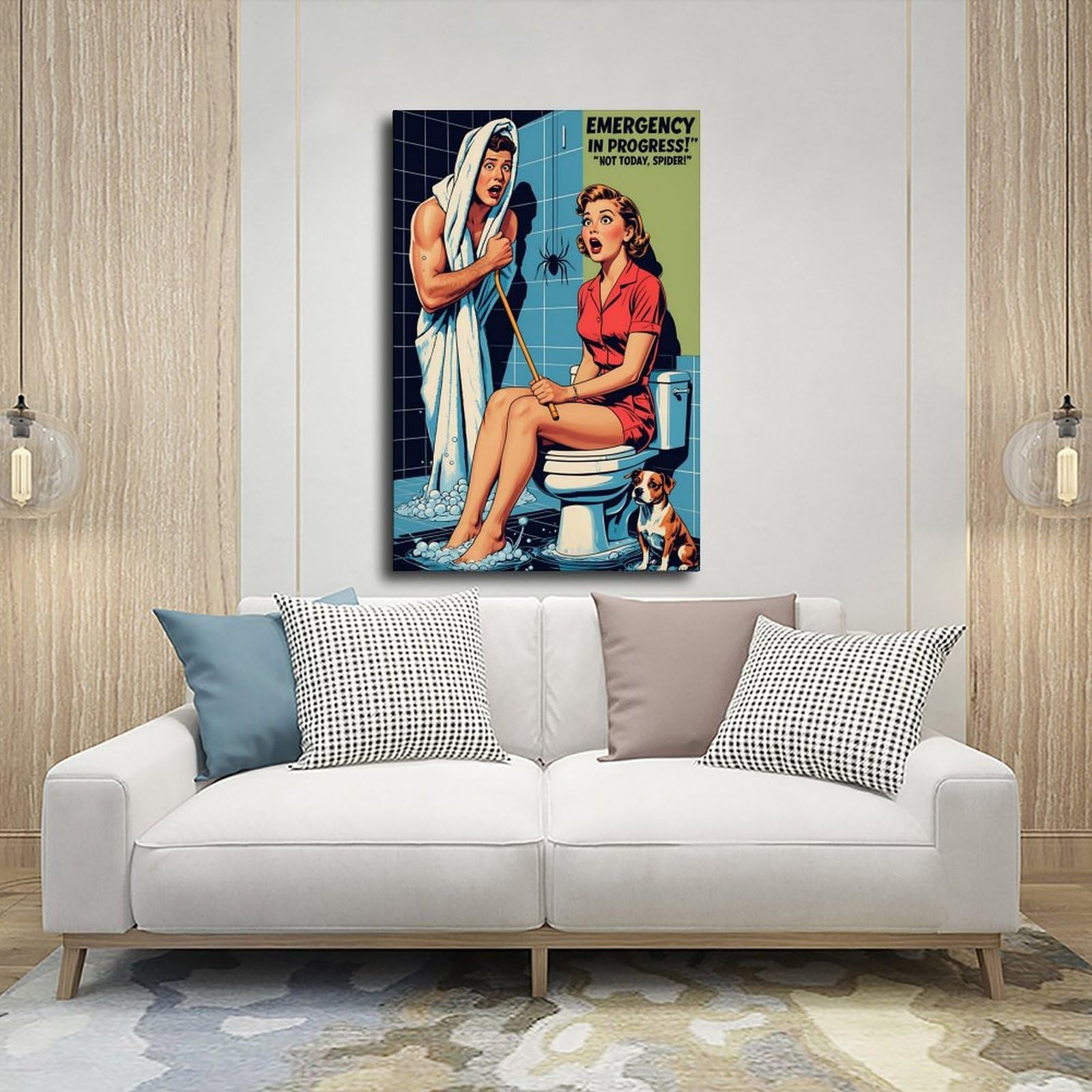 WLQZFRWV Impression sur toile style bande dessinée rétro pour salon, chambre à coucher 40 x 60 cm