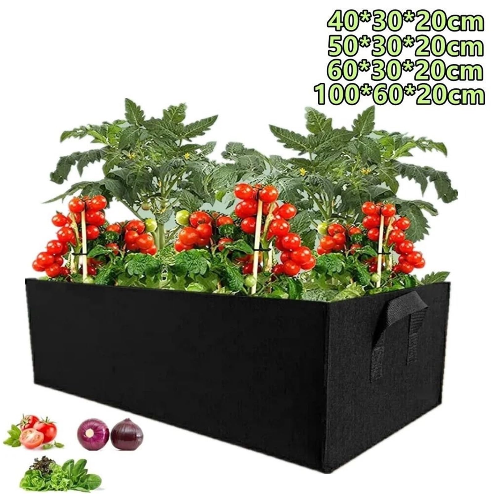 Bolsas para Cultivo De Plantas 2 Bolsas de Cultivo Fieltro Varios tamaños con Asas, tamaño Rectangular, Ideales for Plantar Tomates, Patatas y Otras Verduras(100x60x20cm)