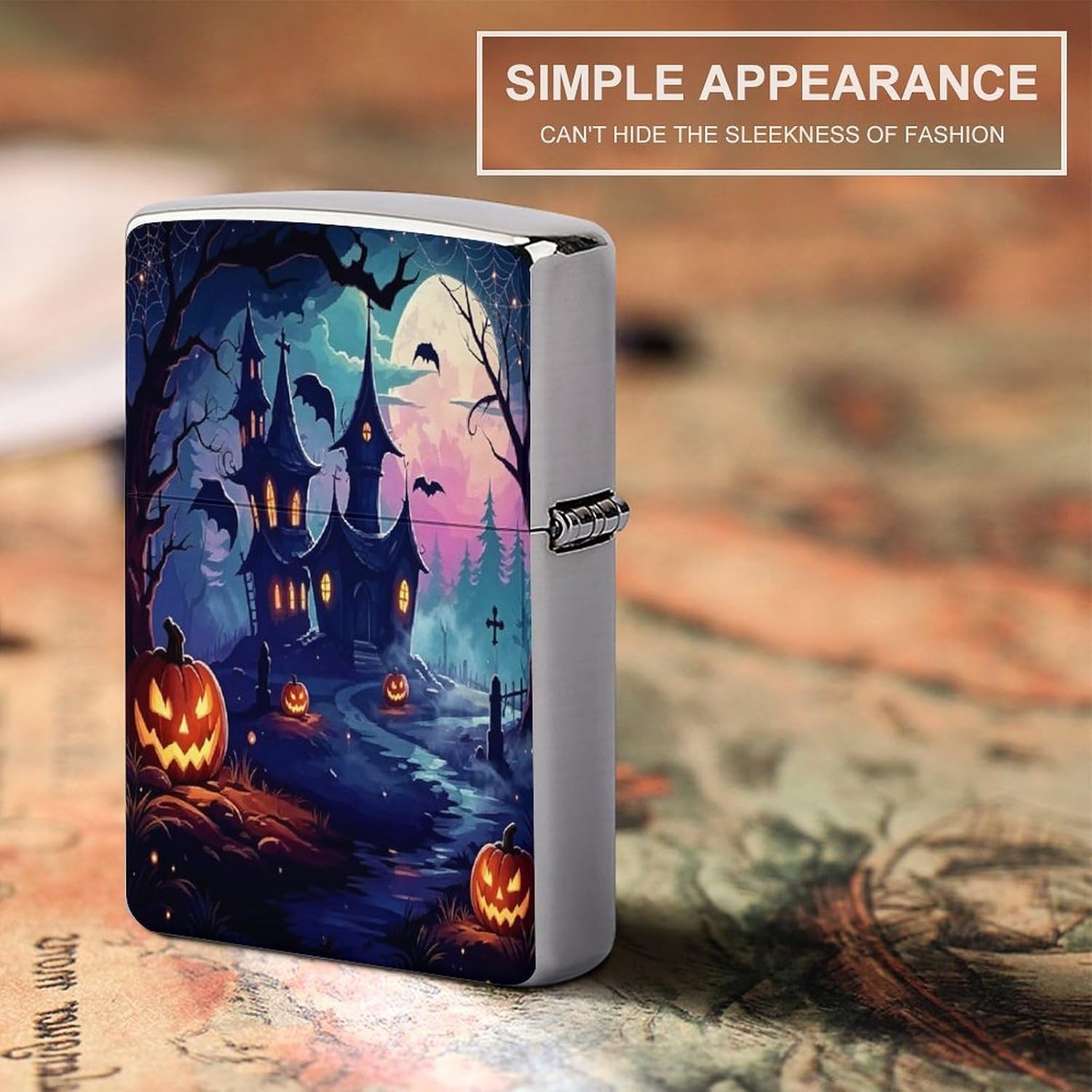 Halloween Haunted House Metal Lighter Case Cover Lighter Sleeve