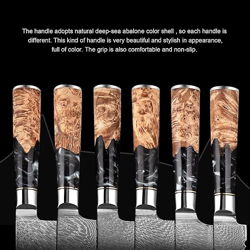 Miniatura 5 de Cuchillo de corte de carne de chef de 6 pulgadas, cuchillo de deshuesado profesional de acero de Damasco, cuchillos de cocina afilados, herramientas