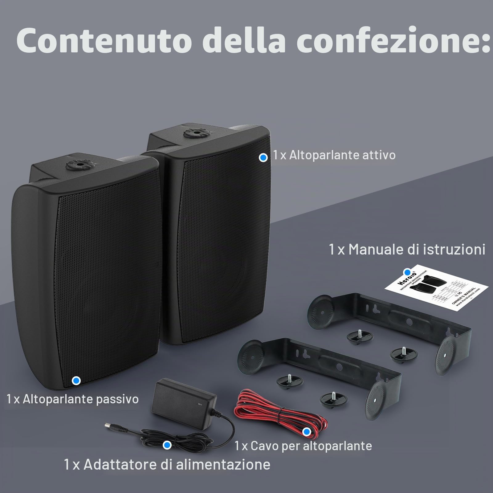 STUDIOFINIX Altoparlanti Bluetooth da 8 pollici con picco da 600 W per esterni, cablati, grandi dimensioni da parete (26,9 x 23,9 x 41,48 cm, 5,2 kg ciascuno), impermeabile IP44 per tutte le stagioni