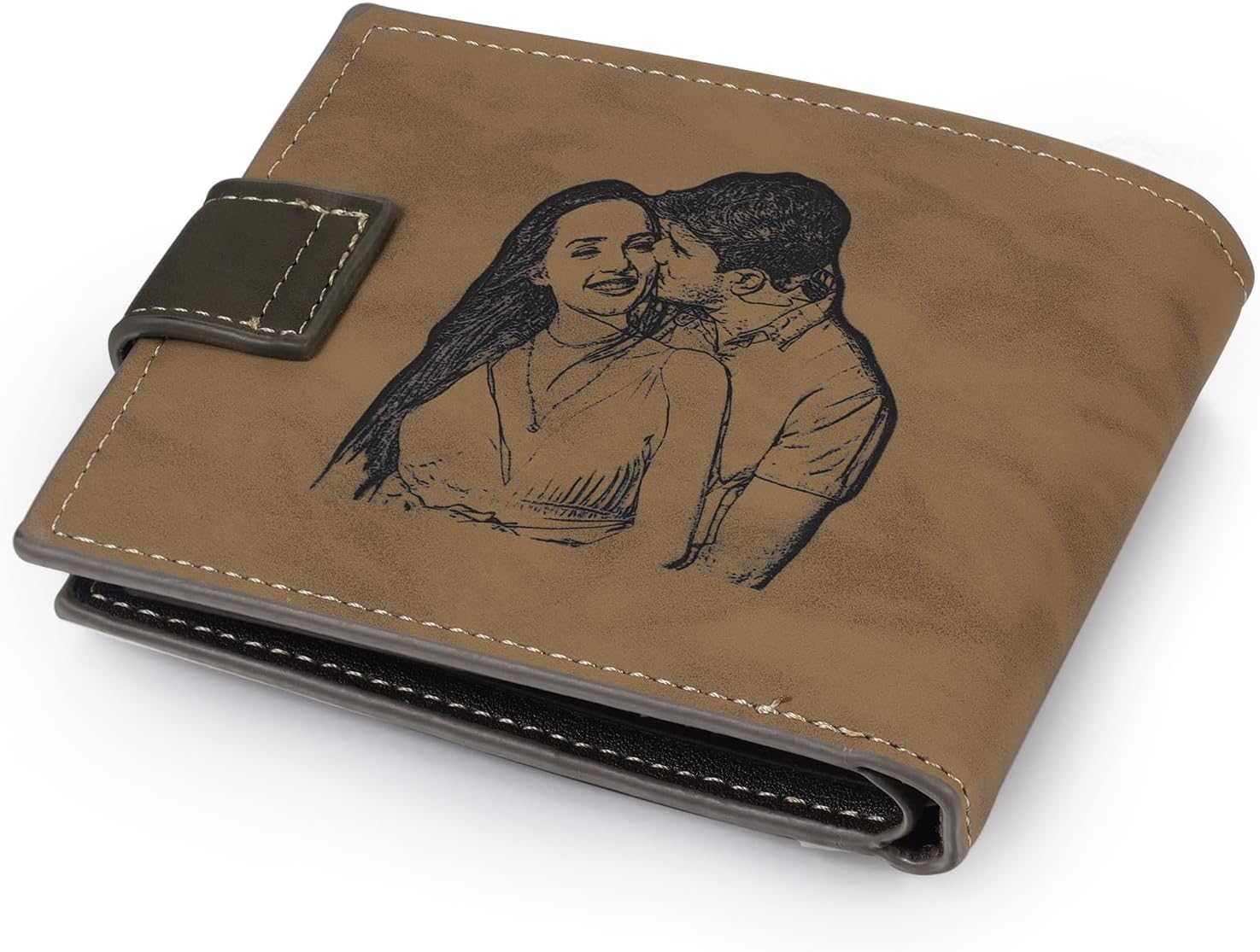 Custom Wallet Gifts for Dad Engraved Photo Name Wallet for Men Husband Boyfriend Son Father's Day Gift