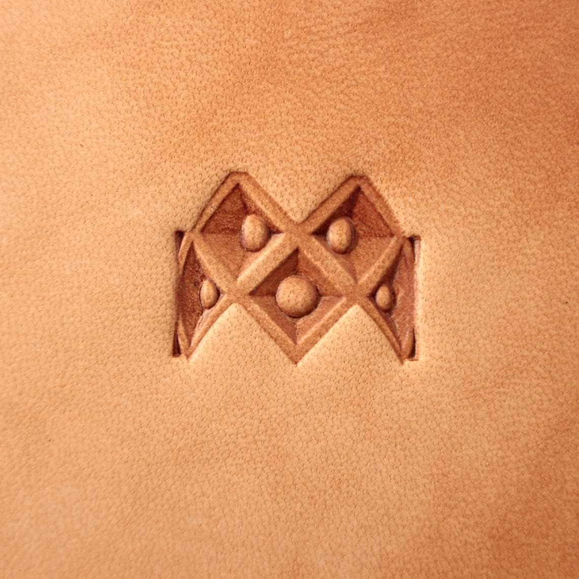 DandS ltd Leather Stamp Tool, Geometric, Professional Steel Craft Tool for Leatherworking, Embossing, Carving & Stamping Leather Projects, Belts Wallets & DIY Projects Compatible with Mallet #496