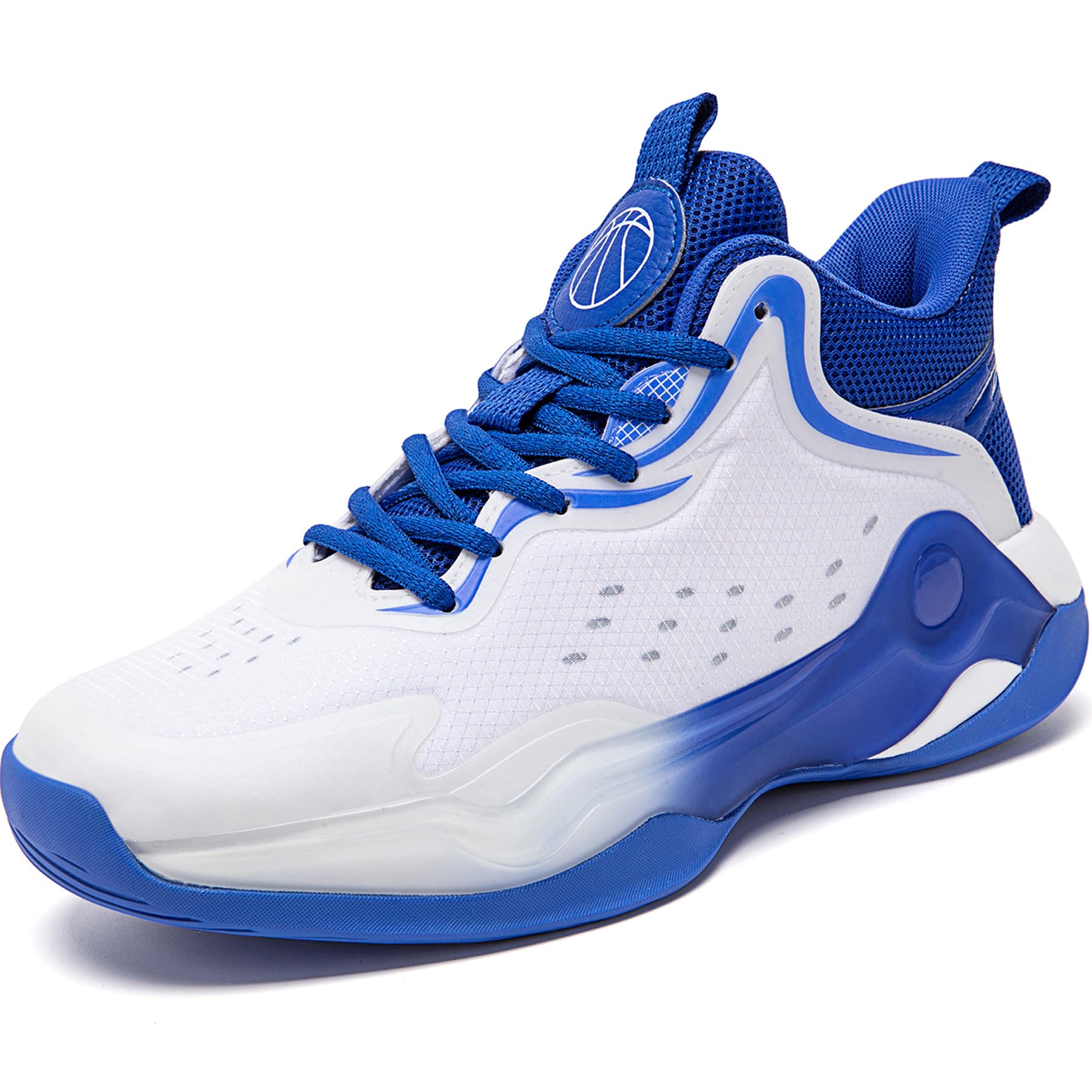 Sneakers, Black, White, Basketball Shoes, Men's, Athletic Shoes, Durable, Easy to Walk, Fatigue, School, Work, Standing, High Cut, High Insole, Wide, 3e - 4e, Large Size