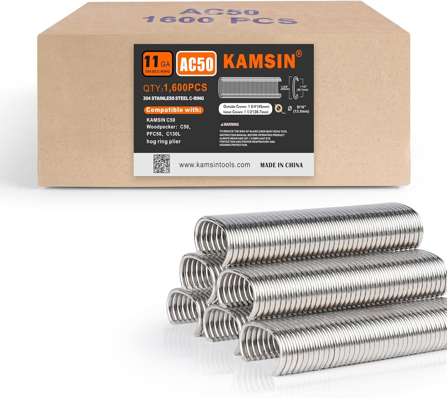 Combination of C50 Gabion Plier and 1600PCS 304 Stainless Steel Hog Ring Staples