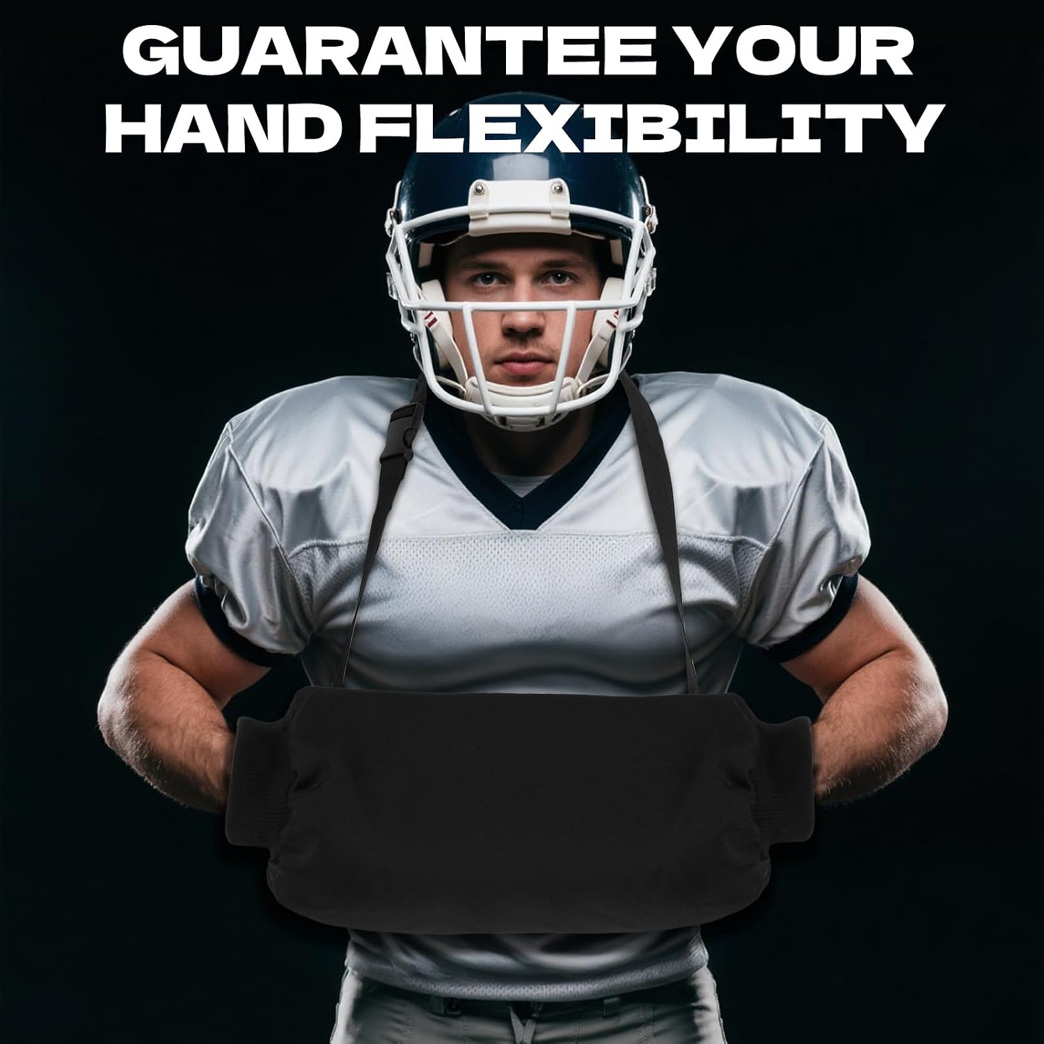 2 PCS Football Hand Warmer Pouch with Zipped Pocket and Adjustable Waist Strap Warm Windproof Sports Hand Warming Pouch Hand Muffs for Football Baseball Hiking Camping, Black