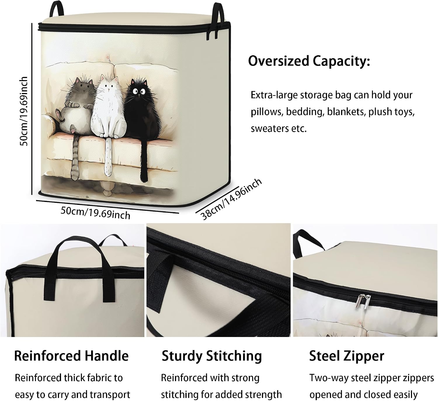 2pcs blanket storage bag for under bed,closet organizers 95L | clothing sweater sheet bedding comforter duvet quilt pillow toy storage bags with lids,dorm room essentials for containers