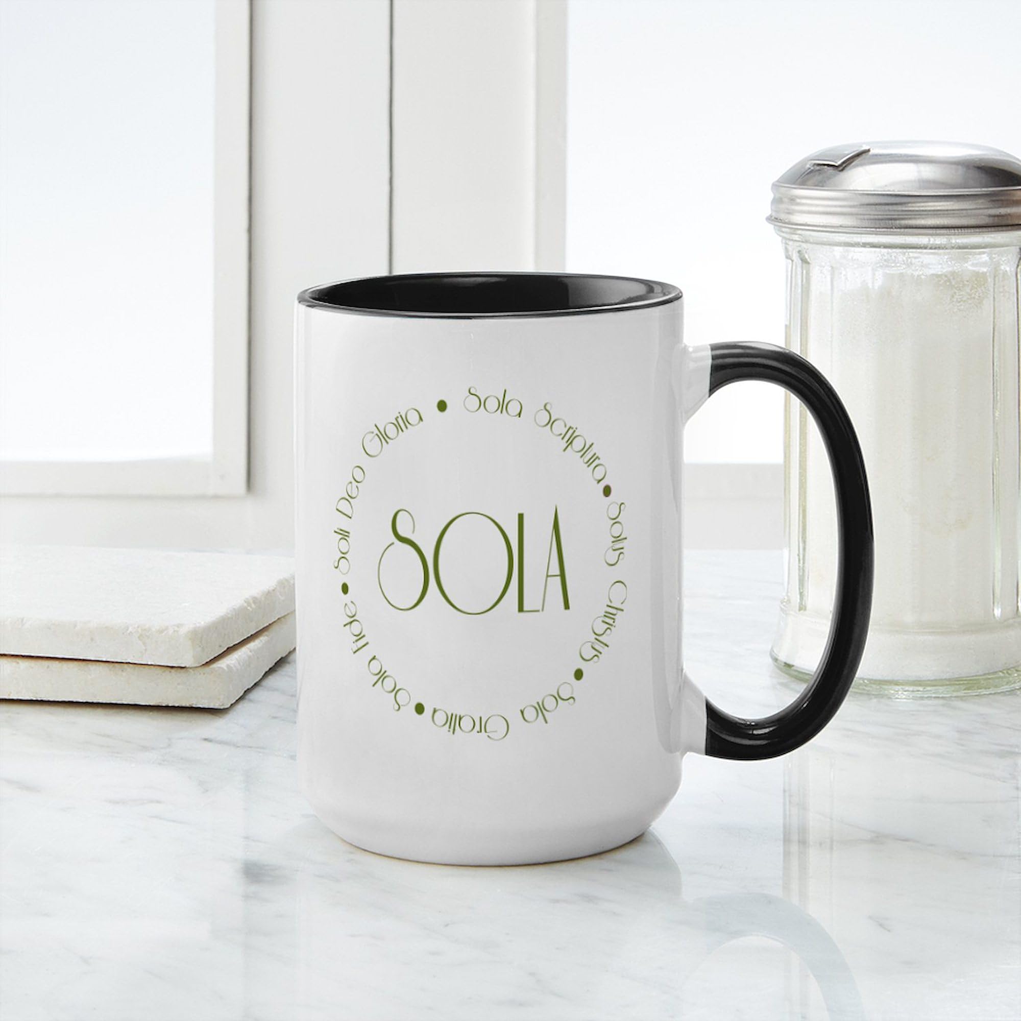 Amazon.com | CafePress 5 Solas Large Mug 15 oz (444 ml) Ceramic Coffee Mug: Coffee  Cups & Mugs